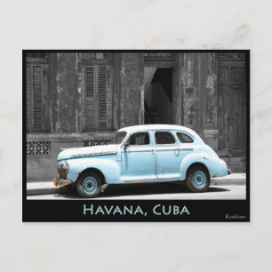 CARTE POSTALE OLDTIMER EN HAVANE