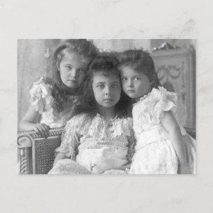 Carte Postale Olga et Tatiana de Russie avec Elisabeth de Hesse