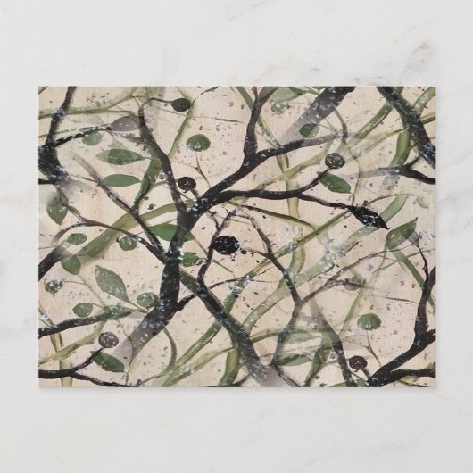 Carte Postale Olive Branch Abstrait Art Motif (Devant)