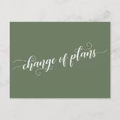 Carte Postale Olive Green Changement de plans Reporté Mariage (Devant)