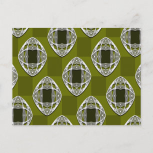 Carte Postale Olive Green Nouveau Motif vérifié