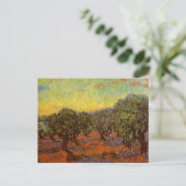 Carte Postale Olive Grove, Ciel orange par Vincent van Gogh (Debout devant)