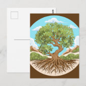 Carte Postale Olive tree Symbole de paix dans la Palestine libre (Devant / Derrière)