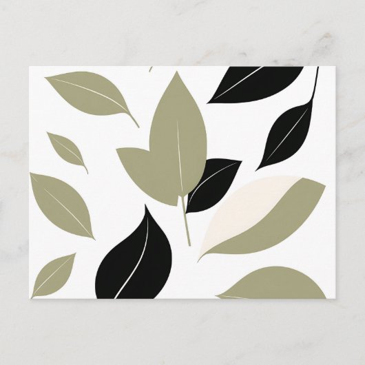 Carte Postale Olive Vert et feuille noire Scatter Moderne (Devant)