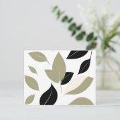 Carte Postale Olive Vert et feuille noire Scatter Moderne (Debout devant)