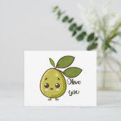 Carte Postale "Olive You" Kawaii Olive (Debout devant)