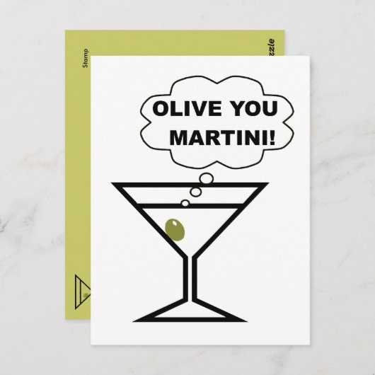 Carte Postale Olive You Martini (Devant / Derrière)