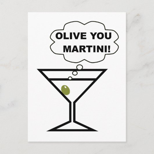 Carte Postale Olive You Martini (Devant)