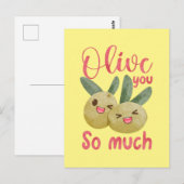Carte Postale Olive You tant de jeu alimentaire amusant (Devant / Derrière)