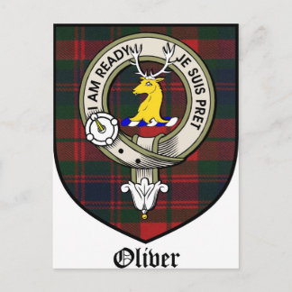 Carte Postale Oliver Clan Crest Badge Tartan