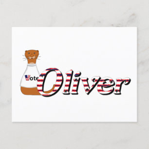 Carte Postale Oliver La Loutre Dit Sortez et Votez !