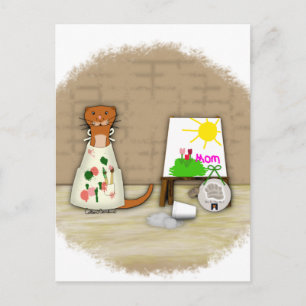 Carte Postale Oliver la loutre fait un oreiller cadeau à maman