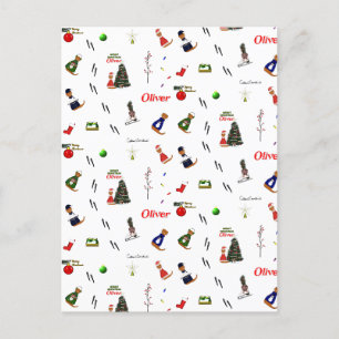 Carte Postale Oliver Le Motif aléatoire de Noël Otter