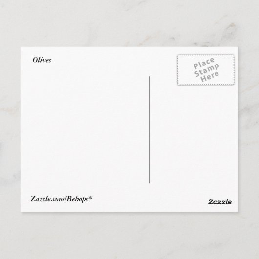 Carte Postale Olives (Dos)