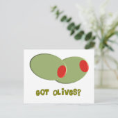 Carte Postale Olives Design Cadeaux "Avez-vous des olives ?" (Debout devant)