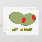Carte Postale Olives Design Cadeaux "Avez-vous des olives ?" (Devant / Derrière)