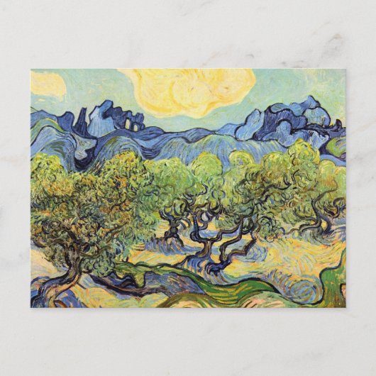 Carte Postale Oliviers avec Alpilles par Vincent van Gogh (Devant)