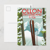 Carte Postale Ollon Suisse Ski (Devant / Derrière)