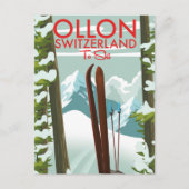 Carte Postale Ollon Suisse Ski (Devant)