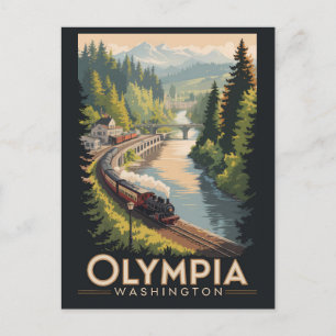 Carte Postale Olympia illustration de voyage art vintage Washing