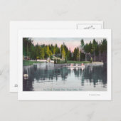 Carte Postale Olympia Park Vue sur l'étang, Rowboat (Devant / Derrière)