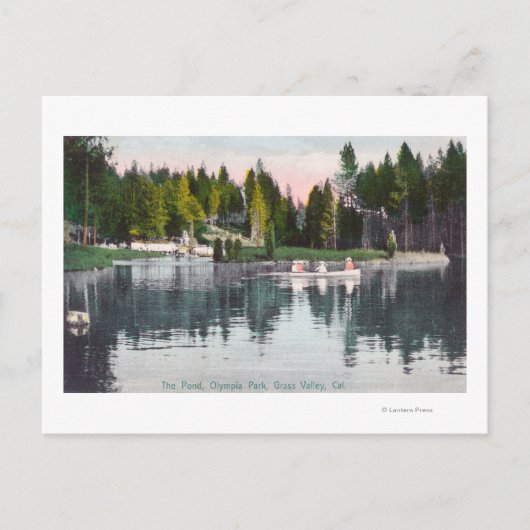 Carte Postale Olympia Park Vue sur l'étang, Rowboat (Devant)