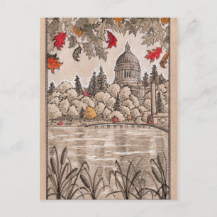 Carte Postale Olympia Washington State Capitol Building et Lake