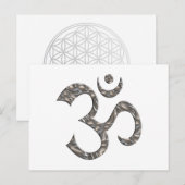 CARTE POSTALE OM / AUM - ARGENT (Devant / Derrière)