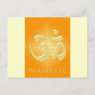 Carte Postale Om en Oranges & Or - Namaste