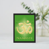 Carte Postale Om en Vert & Or - Namaste (Debout devant)