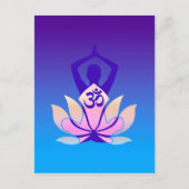 Carte Postale Om Lotus Yoga Pose pourpre teinte (Devant)