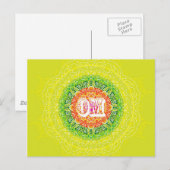 Carte Postale Om Mandala Design pour le Yoga (Devant / Derrière)