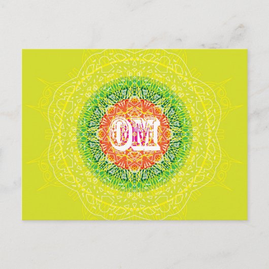 Carte Postale Om Mandala Design pour le Yoga (Devant)