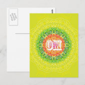 Carte Postale Om Mandala Design pour le Yoga (Devant / Derrière)