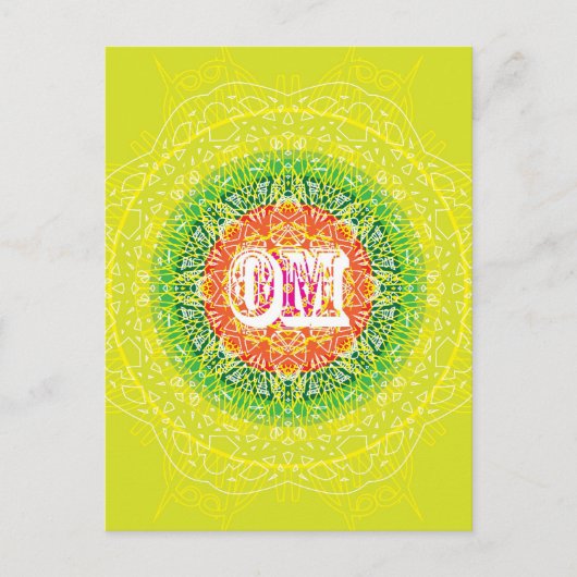 Carte Postale Om Mandala Design pour le Yoga (Devant)