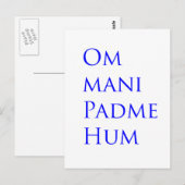 Carte Postale Om Mani Padme Hum (Devant / Derrière)