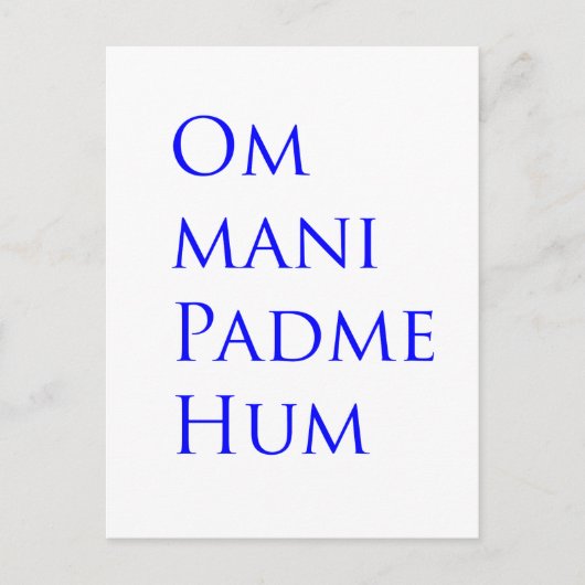 Carte Postale Om Mani Padme Hum (Devant)
