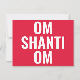 Carte Postale Om Shanti Om Rouge Blanc Mantra Sanskrit