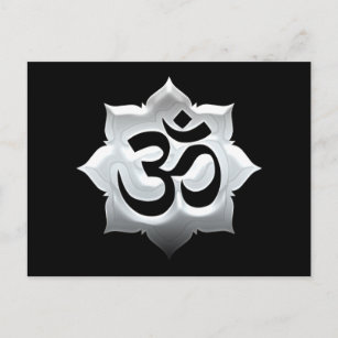 Carte Postale OM Symbole Lotus Spiritualité Yoga Crest