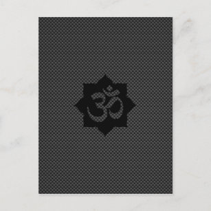 Carte Postale OM Symbole Lotus Spiritualité Yoga en fibre de car