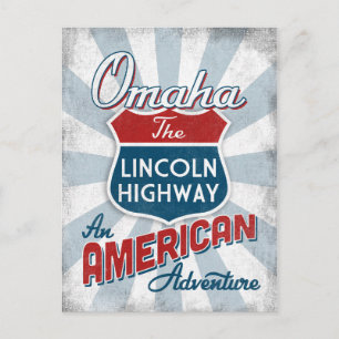 Carte Postale Omaha Lincoln Highway Vintage America Nebraska