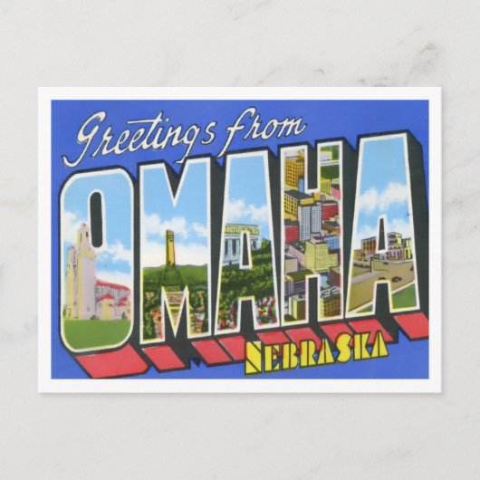 Carte postale Omaha, Nebraska Big Letters (Devant)