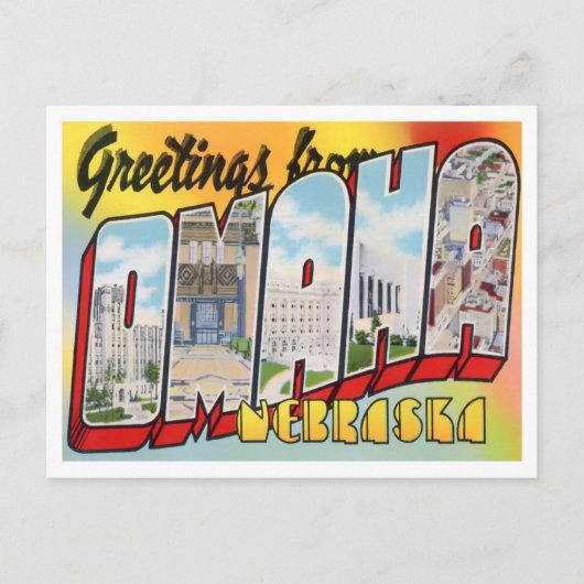 Carte postale Omaha, Nebraska Big Letters (Devant)