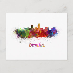 Carte Postale Omaha skyline in watercolor