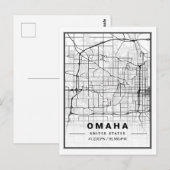 Carte Postale Omaha Texas USA Travel City Map Poster (Devant / Derrière)