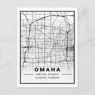Carte Postale Omaha Texas USA Travel City Map Poster