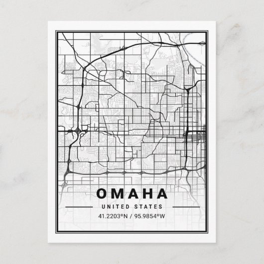 Carte Postale Omaha Texas USA Travel City Map Poster (Devant)
