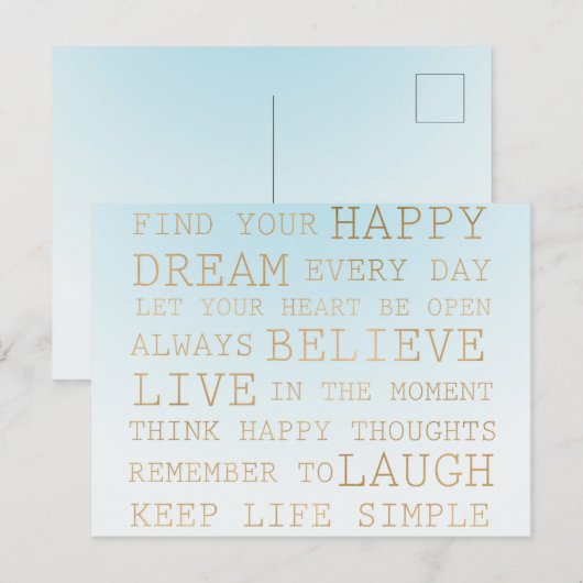 Carte Postale Ombre Bleu Ciel (Devant / Derrière)