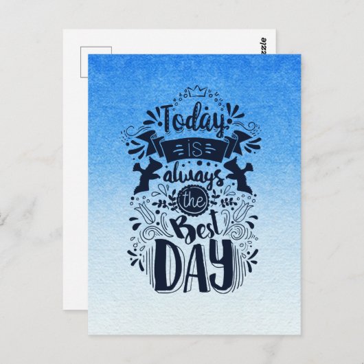 Carte Postale Ombre Bleu et blanc Plonger dans des teintes oniri (Devant / Derrière)