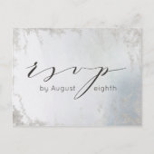 Carte Postale Ombre Dusty Blue Frosted Mariage Repas Choix RSVP (Devant)
